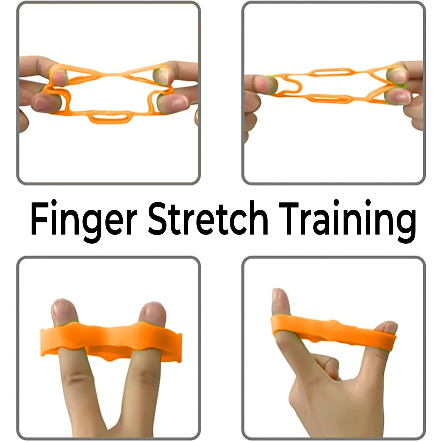 Strauss Finger Stretcher | Hand Strengthener for Carpal Tunnel Relief and Grip Strength | Silicone Finger Gripper and Finger Stretcher | Ideal for All Skill Level, (Orange)