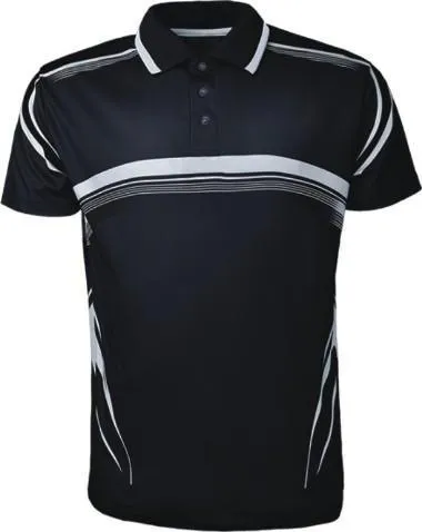 Sublimated Golf Polo - Black/White