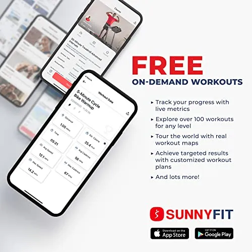 Sunny Health & Fitness Endurance Premium Magnetic Resistance Interactive Indoor Cycling Exercise Bike with Exclusive SunnyFit™ App Enhanced Bluetooth Connectivity - SF-B1877SMART