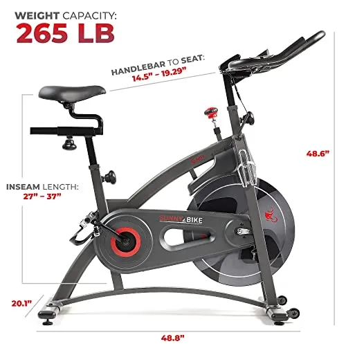 Sunny Health & Fitness Endurance Premium Magnetic Resistance Interactive Indoor Cycling Exercise Bike with Exclusive SunnyFit™ App Enhanced Bluetooth Connectivity - SF-B1877SMART