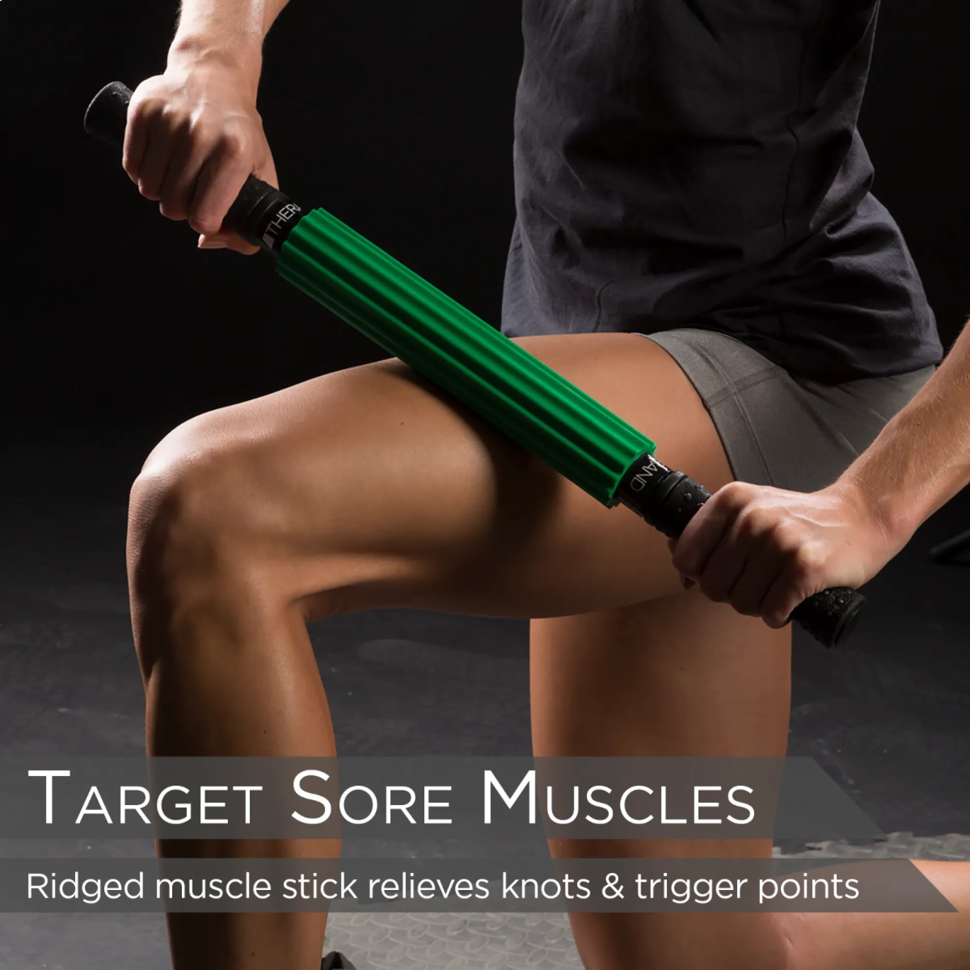 TheraBand Roller Massager  , Portable Muscle Rolling Stick with Retractable Handles for Self-Myofascial Release