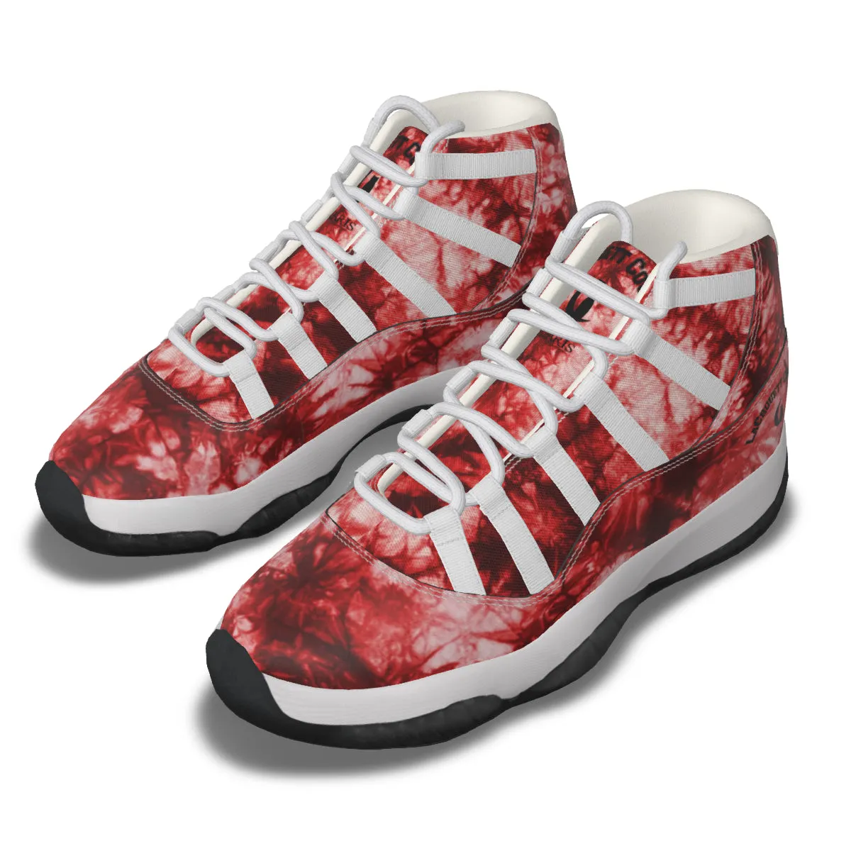 TIE DYE RED Men's High Top Basketball Shoes