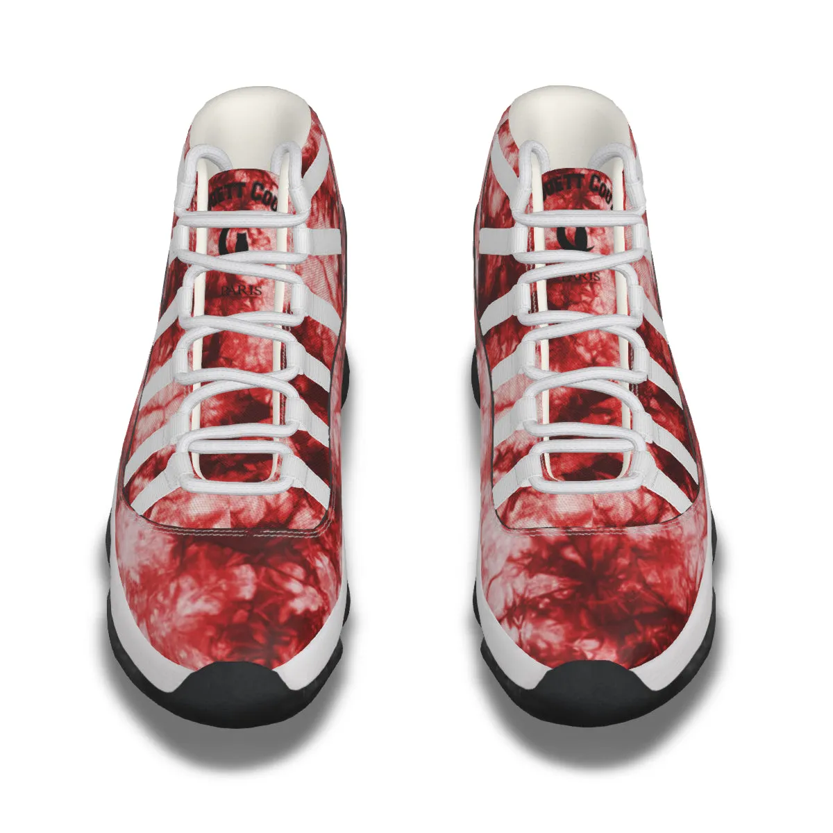 TIE DYE RED Men's High Top Basketball Shoes