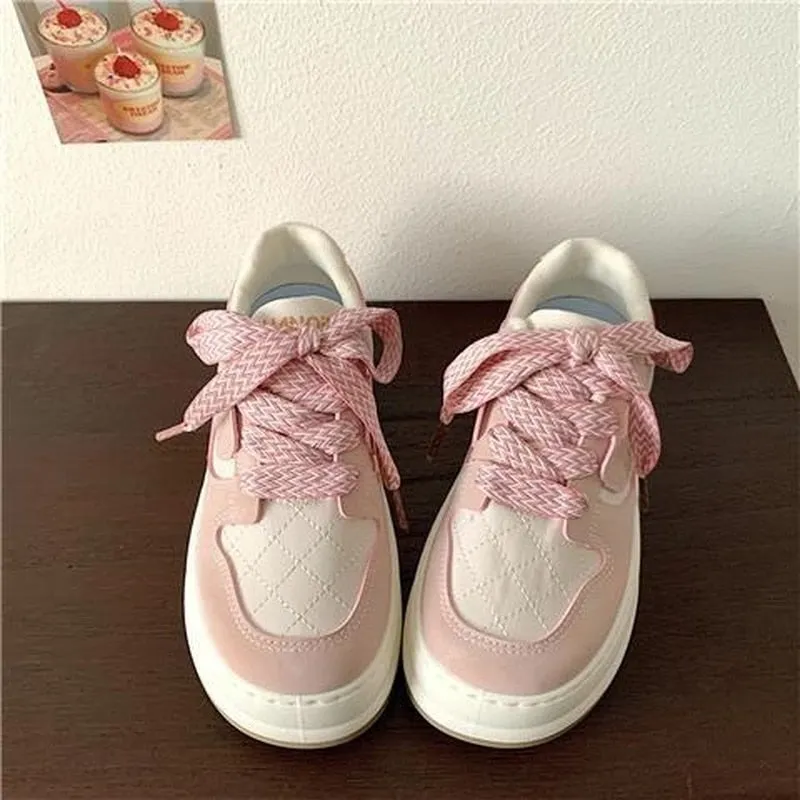 Toleet Women Pink Platform Shoes Harajuku Sneaker Girl Sports Flats Tennis Female Basket Spring Summer 2023 Kawaii Vulcanize