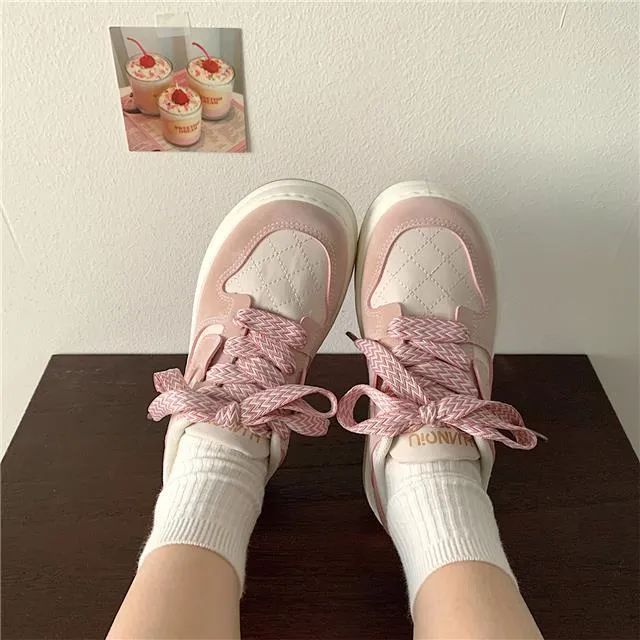 Toleet Women Pink Platform Shoes Harajuku Sneaker Girl Sports Flats Tennis Female Basket Spring Summer 2023 Kawaii Vulcanize