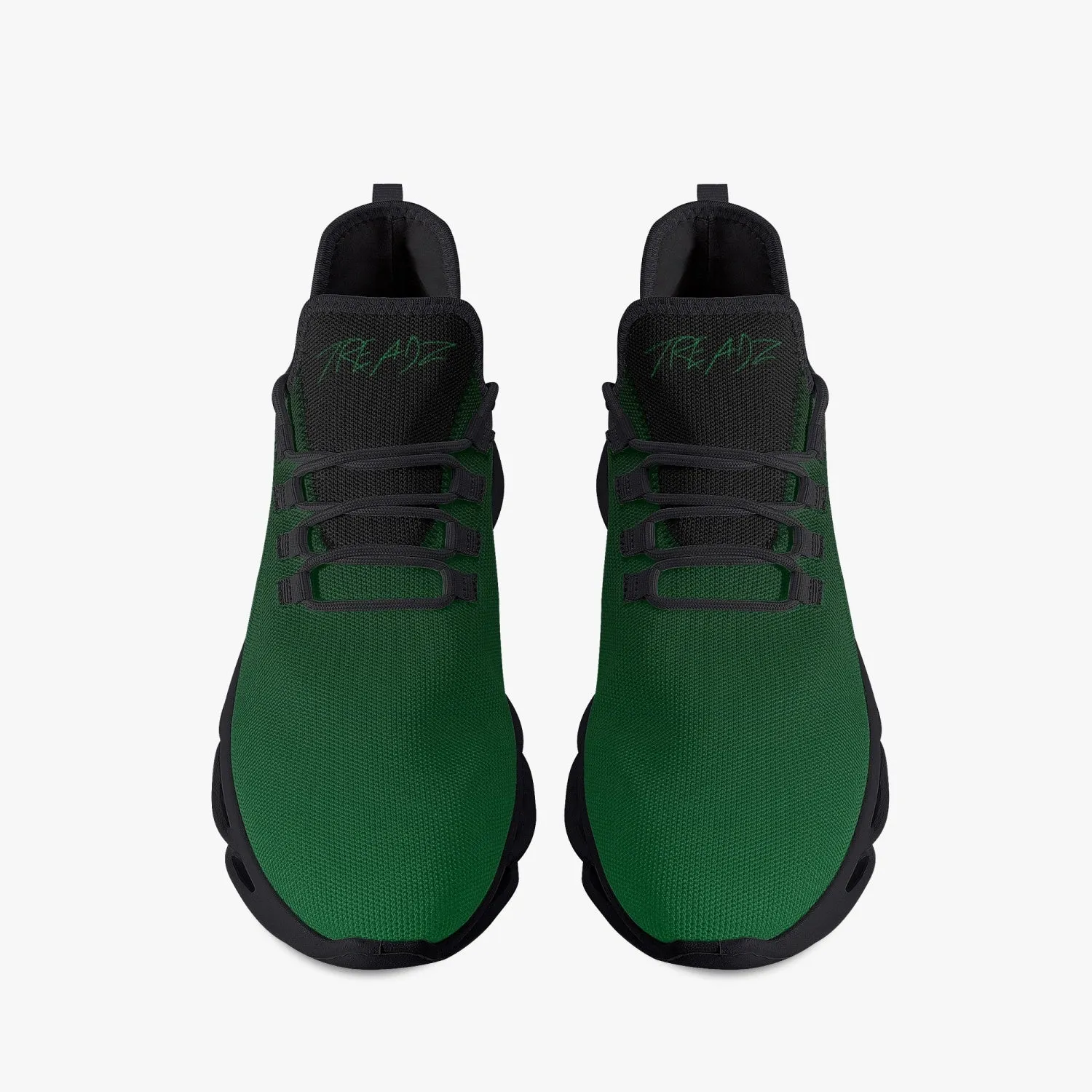 TREADZ Black and Green Fade Sneakers