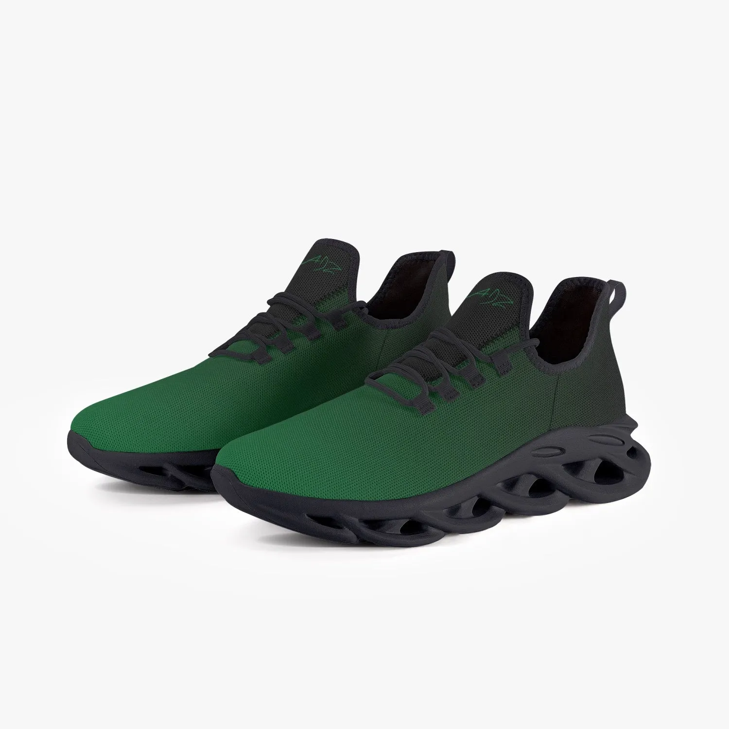 TREADZ Black and Green Fade Sneakers