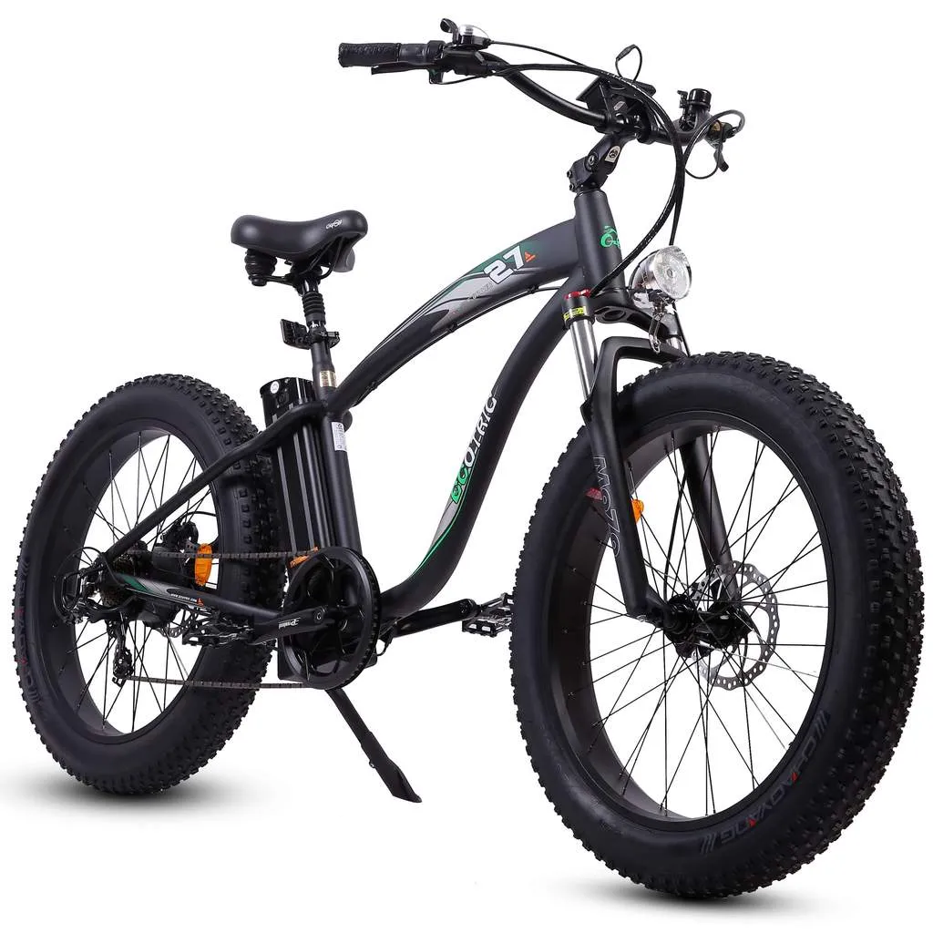 UL Certified Ecotric Hammer 48V 750W Beach Snow  Fat Tire Electric Bike