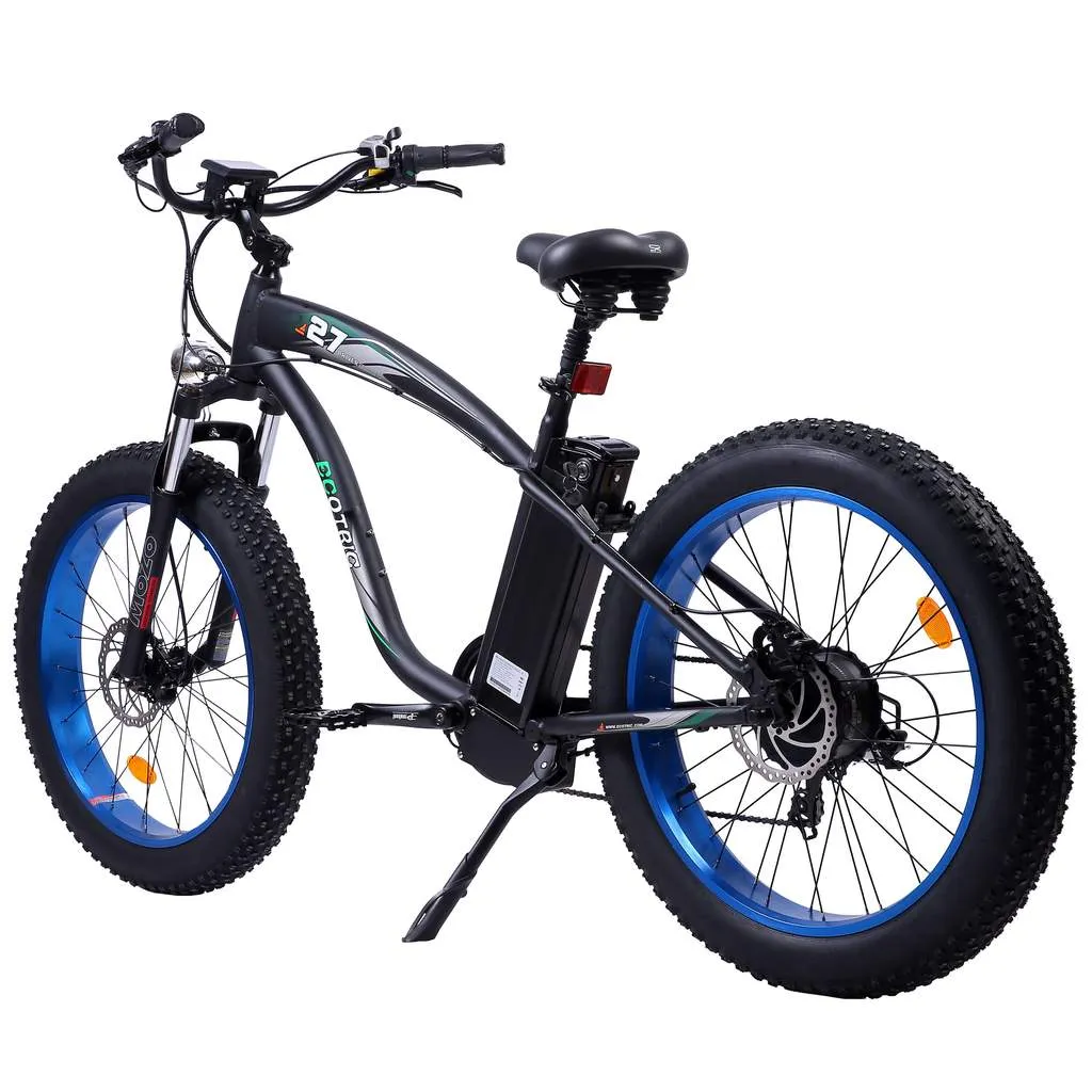 UL Certified Ecotric Hammer 48V 750W Beach Snow  Fat Tire Electric Bike