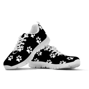 Women's Black Paw Athletic Sneakers