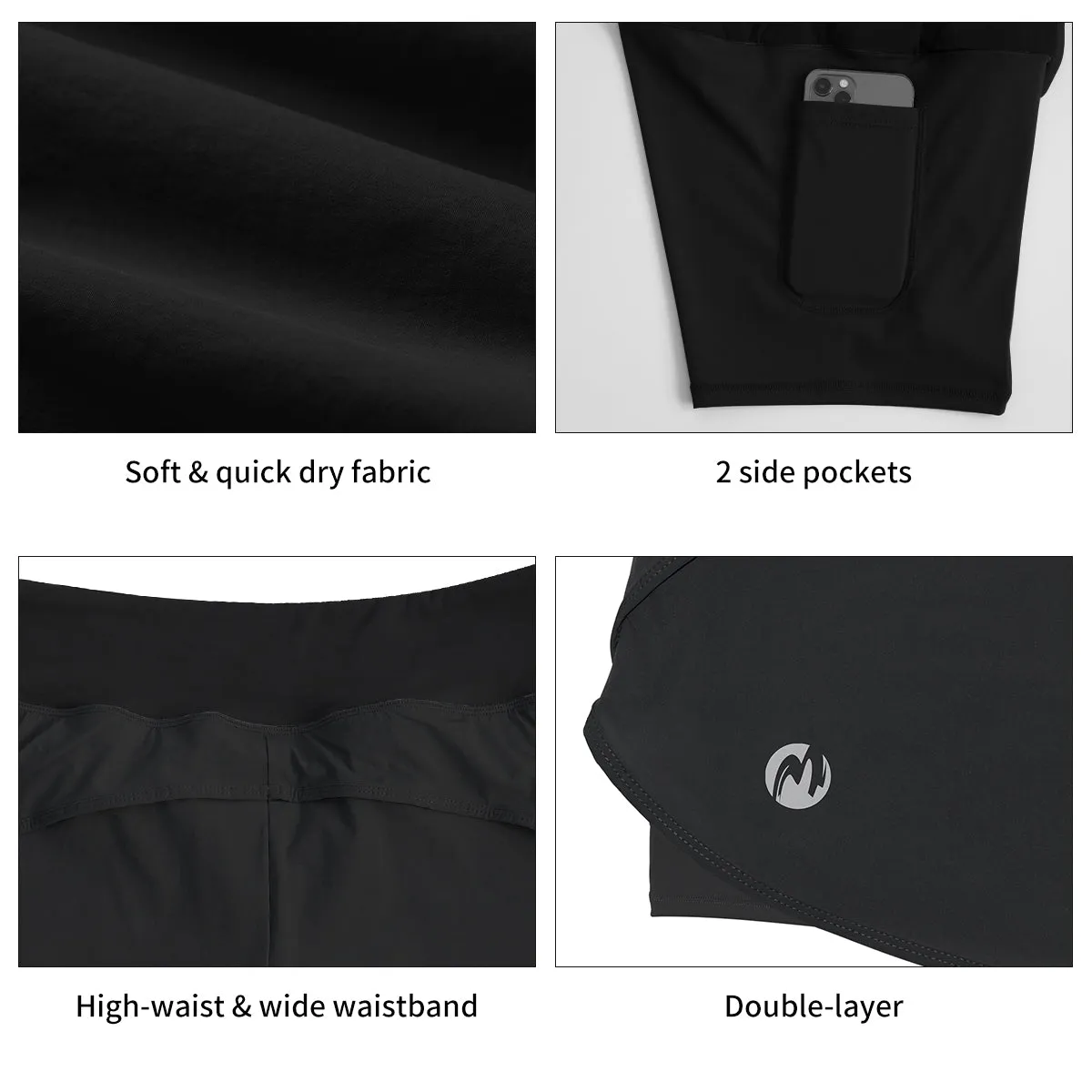 Women's High Waisted Running Shorts with Phone Pockets