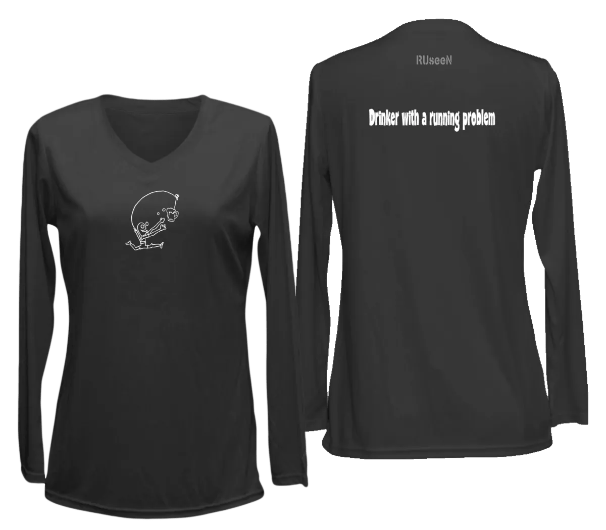 Women's Reflective Long Sleeve Shirt - Drinker with a Running Problem