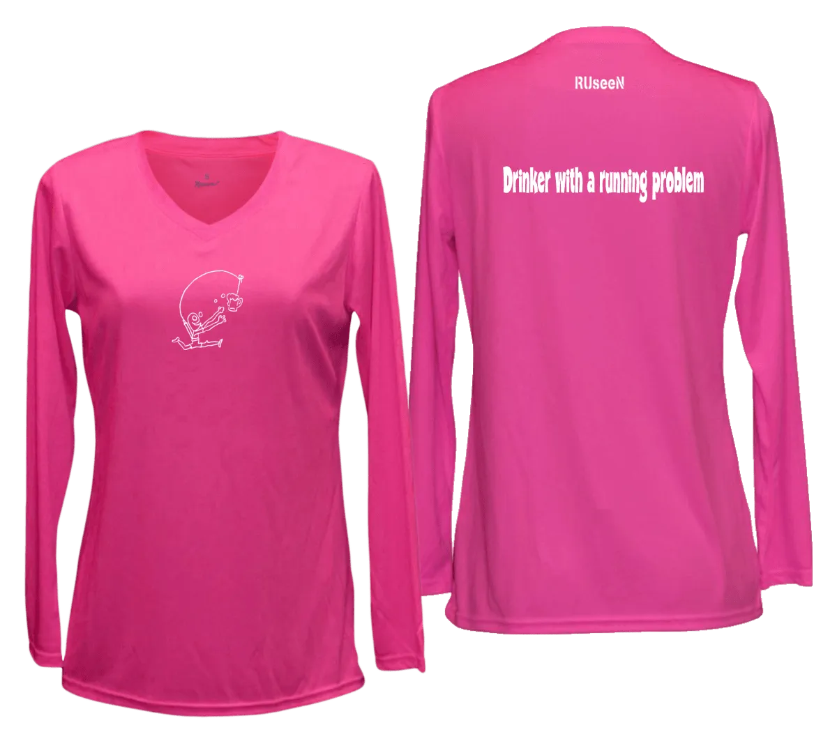 Women's Reflective Long Sleeve Shirt - Drinker with a Running Problem