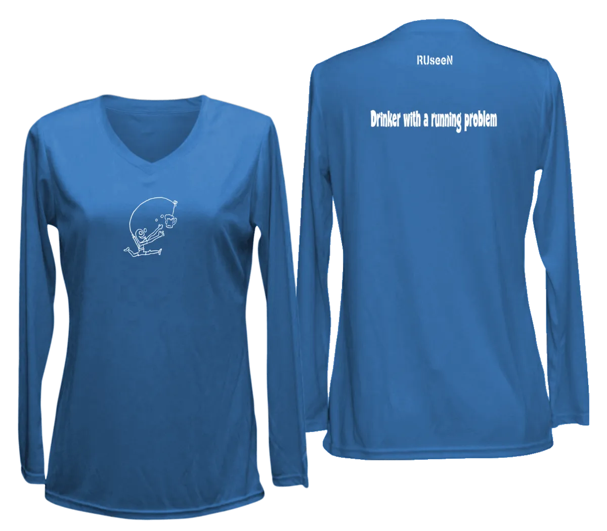 Women's Reflective Long Sleeve Shirt - Drinker with a Running Problem