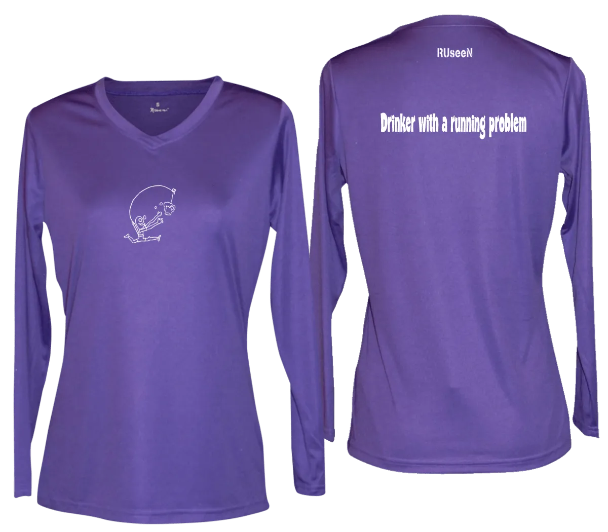 Women's Reflective Long Sleeve Shirt - Drinker with a Running Problem