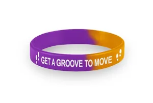 Youth Purple and Orange Get a Groove Wristbands Packs of 20